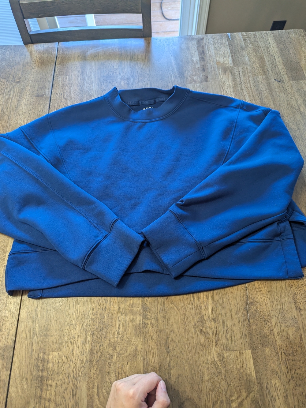 Women's Crop Crewneck Sweatshirt in Deep Blue